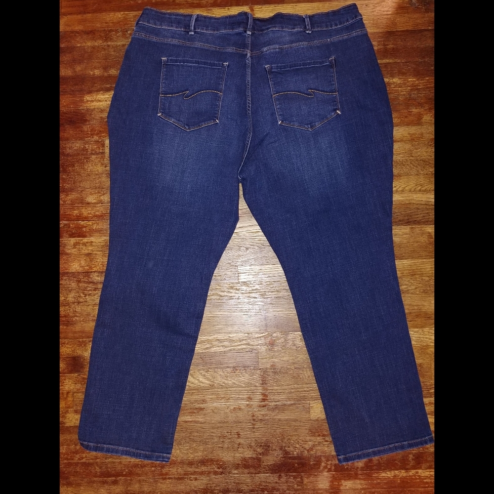 LEE Riders Modern Series curvy fit straight leg denim dark blue jeans 22 PETITE